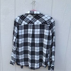 Small Rails Black and White Flannel with Pocket